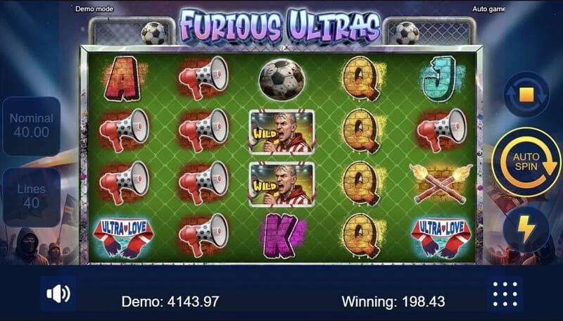 Furious Ultras - γραμμές πληρωμής στους κυλίνδρους